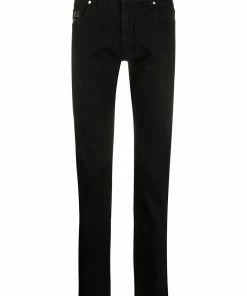 Fendi embroidered logo slim-fit jeans