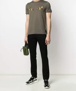 Fendi embroidered logo slim-fit jeans
