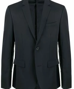 Fendi logo tape single-breasted blazer