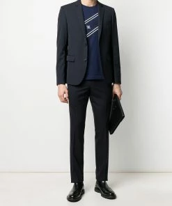 Fendi logo tape single-breasted blazer