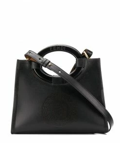 Fendi logo perforated tote