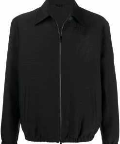 Fendi fade effect monogram zip-up jacket