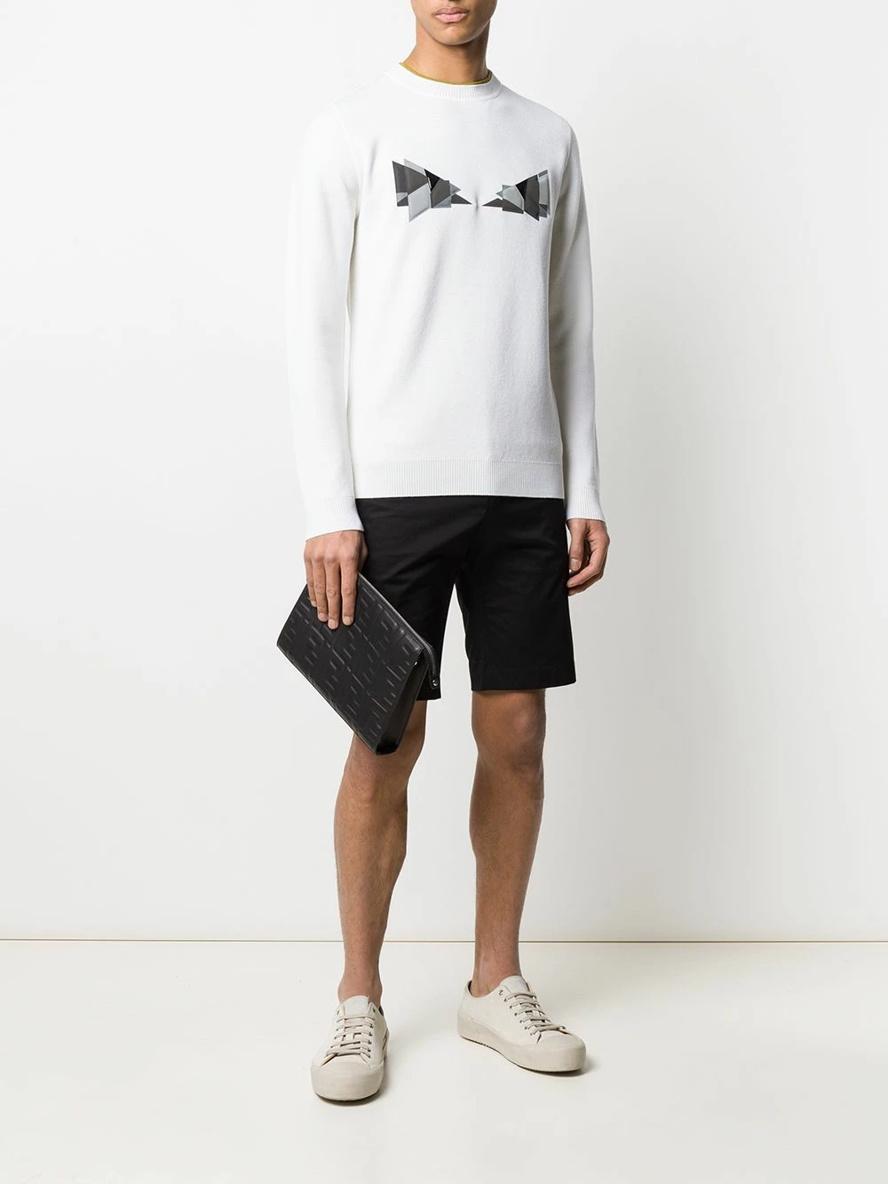 Discount βοΈ Fendi FF motif quilted clutch clutch bags of men π 4 Fendi FF motif quilted clutch