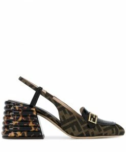 Fendi Promenade FF motif slingback loafers