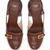 Cheapest π₯° Fendi Promenade crocodile effect slingback loafers pumps of women π 9 Fendi Promenade crocodile-effect slingback loafers