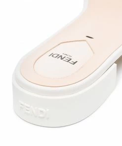 Fendi logo-embossed leather slides