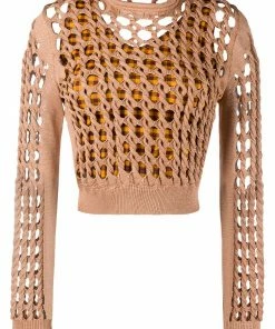 Fendi interlock knit cropped jumper