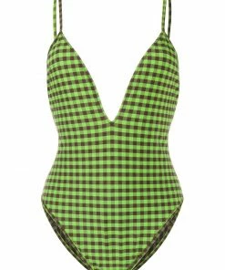 Fendi gingham-print swimsuit
