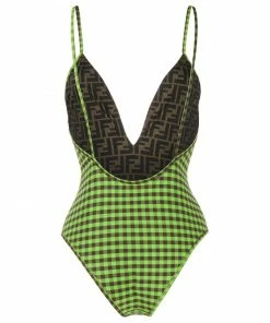 Fendi gingham-print swimsuit