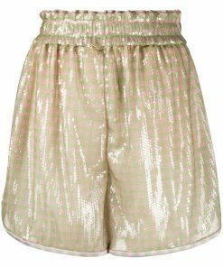 Fendi sequin embroidered striped shorts