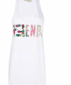 Fendi embroidered FF motif tank top
