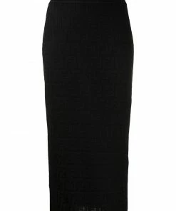 Fendi monogram pattern knitted skirt