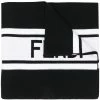 Fendi contrast striped logo scarf