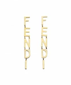 Fendi lettering logo pendant earrings