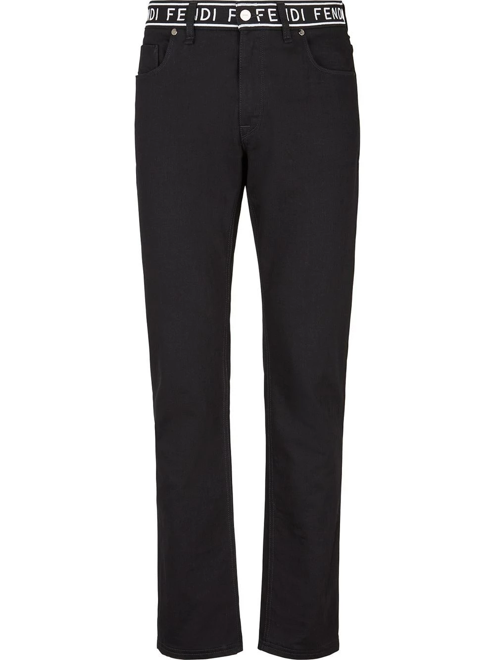 Buy β Fendi Logo tape straight leg π jeans regular & straight-leg π jeans of men π 3 Fendi logo-tape straight-leg jeans