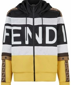 Fendi colour-block zip-up hoodie