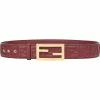 Fendi embossed logo monogram buckle belt