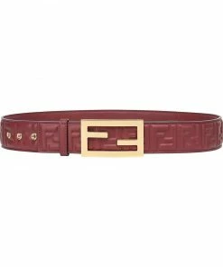 Fendi embossed logo monogram buckle belt