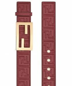 Fendi embossed logo monogram buckle belt