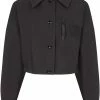 Fendi cropped logo patch jacket