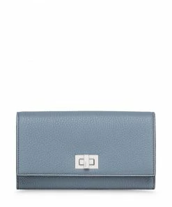 Fendi twist-lock calf leather wallet