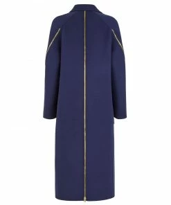 Fendi zip detail straight-cut coat