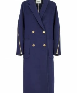 Fendi zip detail straight-cut coat