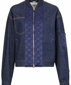 Fendi quilted satin insert denim jacket