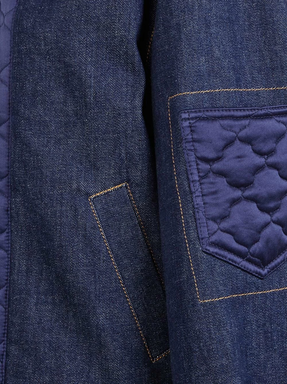 Outlet π Fendi Quilted satin insert denim jacket varsity jackets of women 𧨠5 Fendi quilted satin insert denim jacket