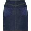 Fendi padded-detail denim skirt