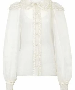 Fendi button-front ruffle blouse