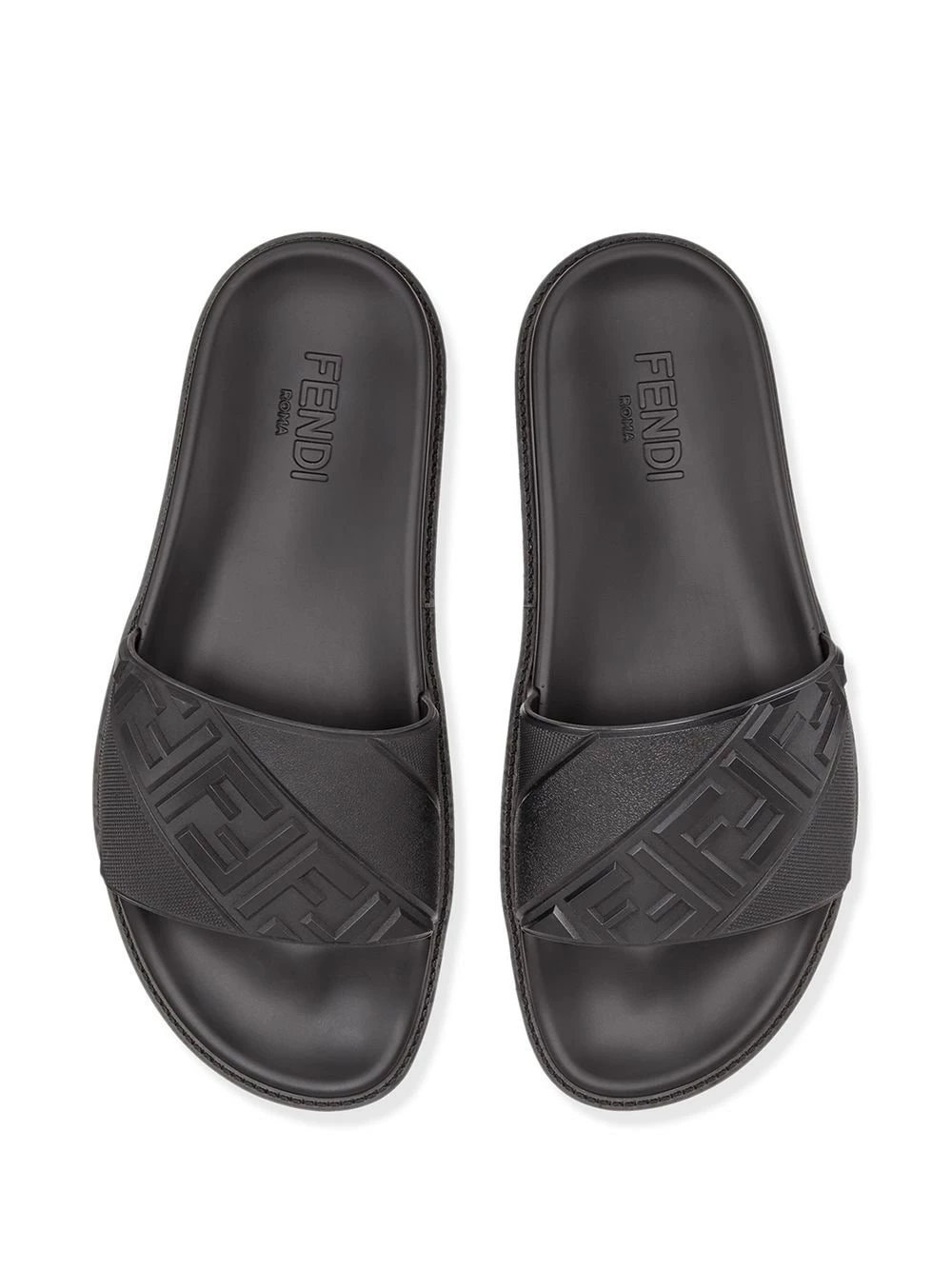 Best Pirce π Fendi Embossed FF motif pool slides flip flops of men π 6 Fendi embossed FF motif pool slides