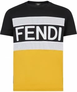 Fendi panelled logo T-shirt