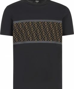 Fendi perforated FF panel detail T-shirt