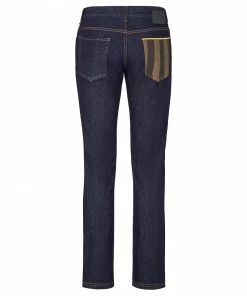 Fendi patterned-pocket slim-fit jeans