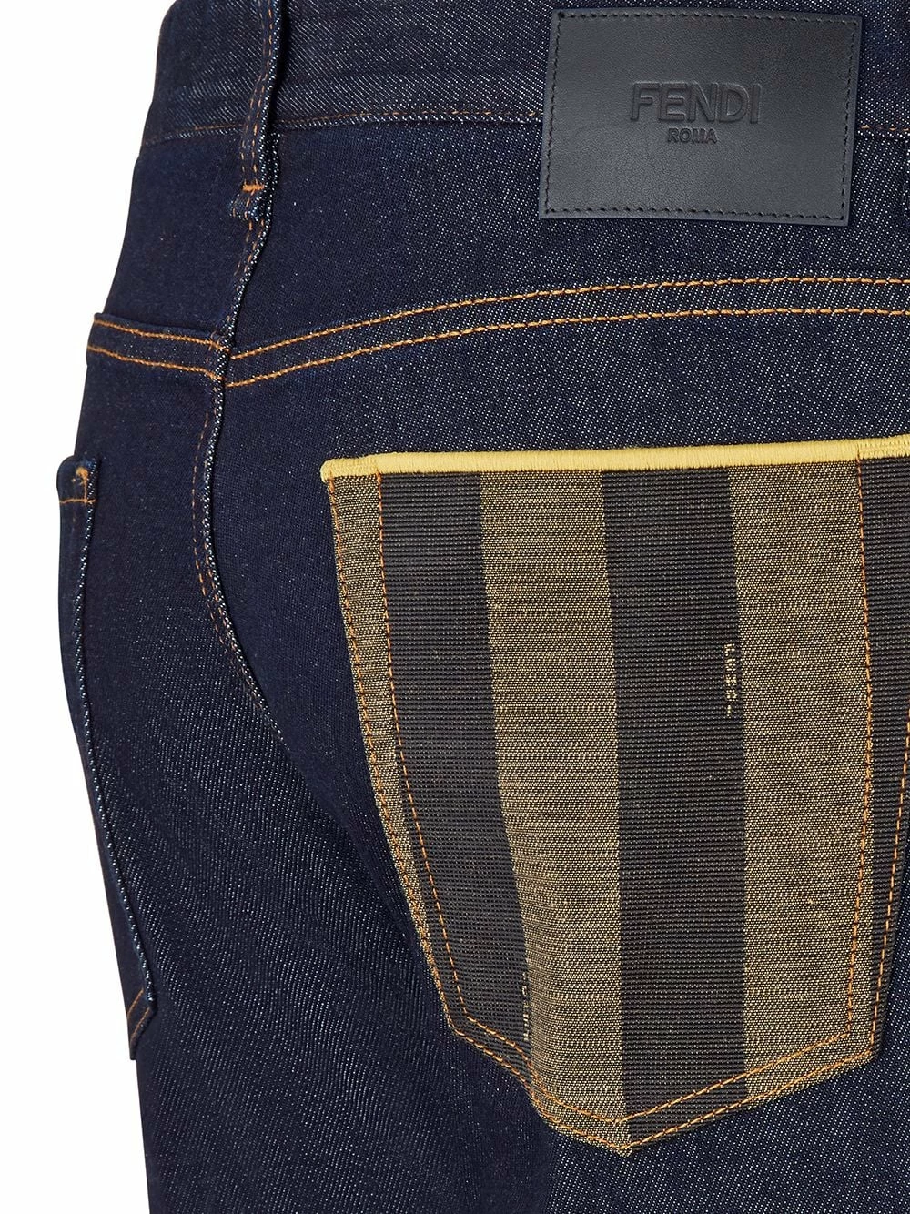 Promo π― Fendi Patterned pocket slim fit π jeans slim-fit π jeans of men π 5 Fendi patterned-pocket slim-fit jeans