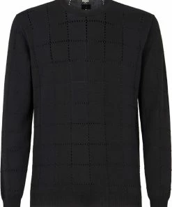 Fendi perforated knit wool jumper