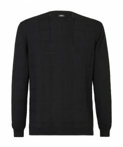 Fendi perforated knit wool jumper