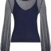 Fendi ruffle trim knitted top