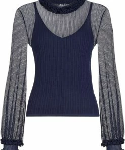 Fendi ruffle trim knitted top