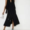 Fendi pussy-bow sleeveless midi dress