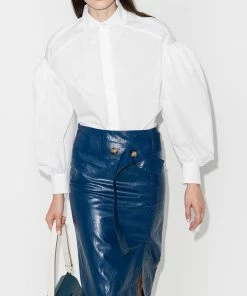 Fendi puff-sleeve cotton shirt