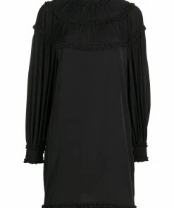 Fendi pleated shift mini dress
