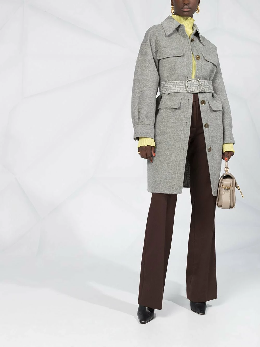 Promo π Fendi Belted single breasted π§₯ coat single breasted π§₯ coats of women βοΈ 4 Fendi belted single-breasted coat