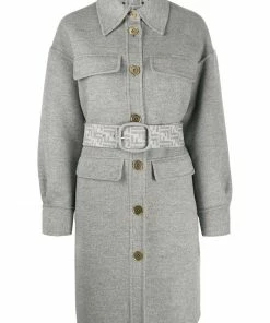 Fendi belted single-breasted coat