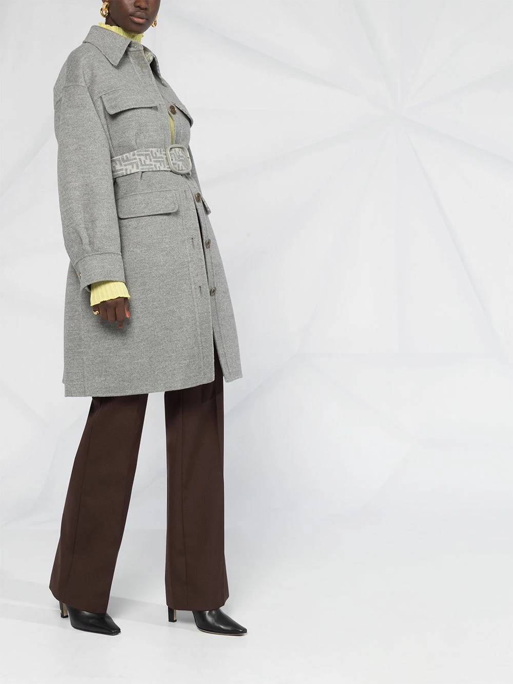 Promo π Fendi Belted single breasted π§₯ coat single breasted π§₯ coats of women βοΈ 8 Fendi belted single-breasted coat