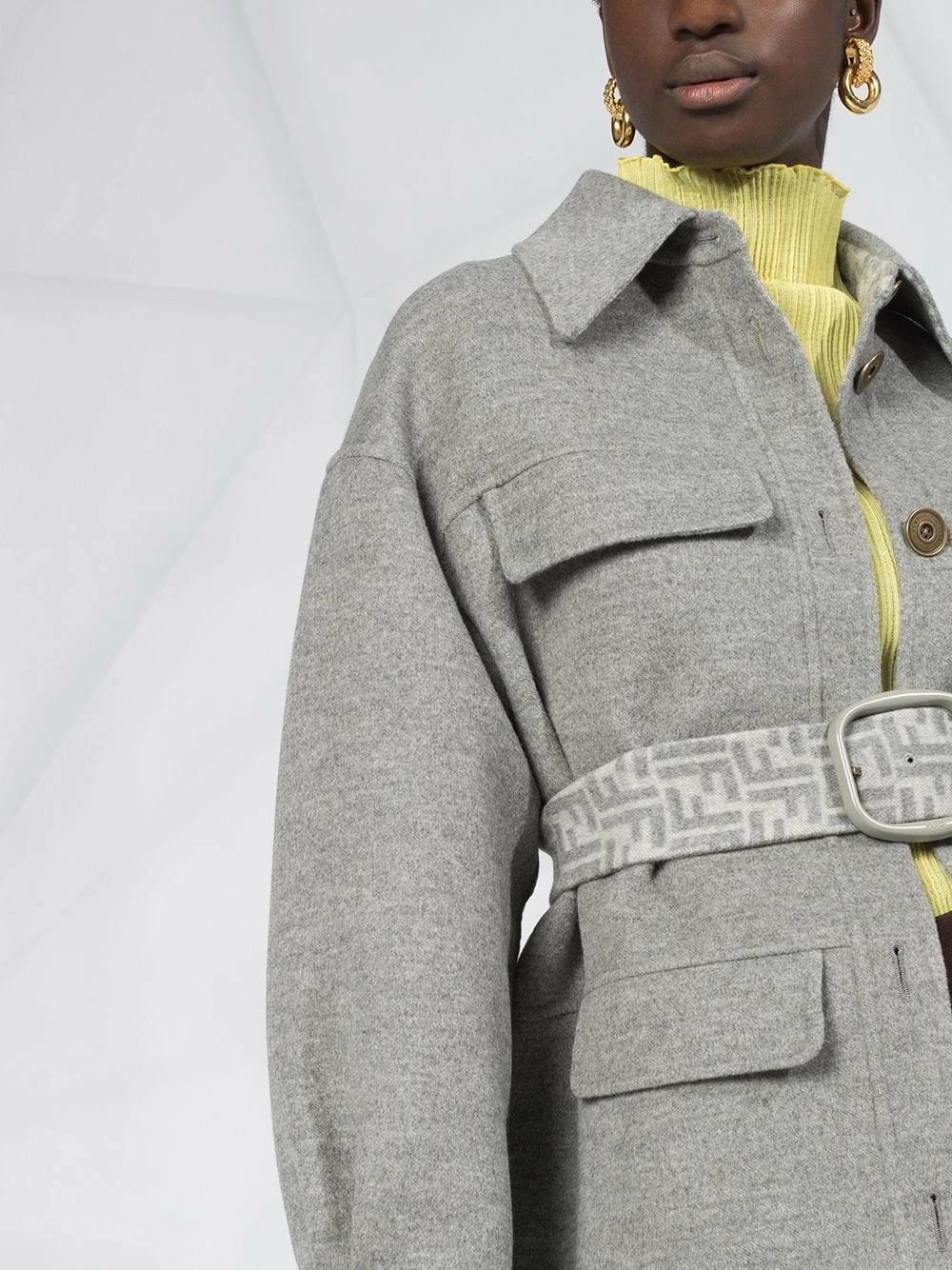 Promo π Fendi Belted single breasted π§₯ coat single breasted π§₯ coats of women βοΈ 5 Fendi belted single-breasted coat