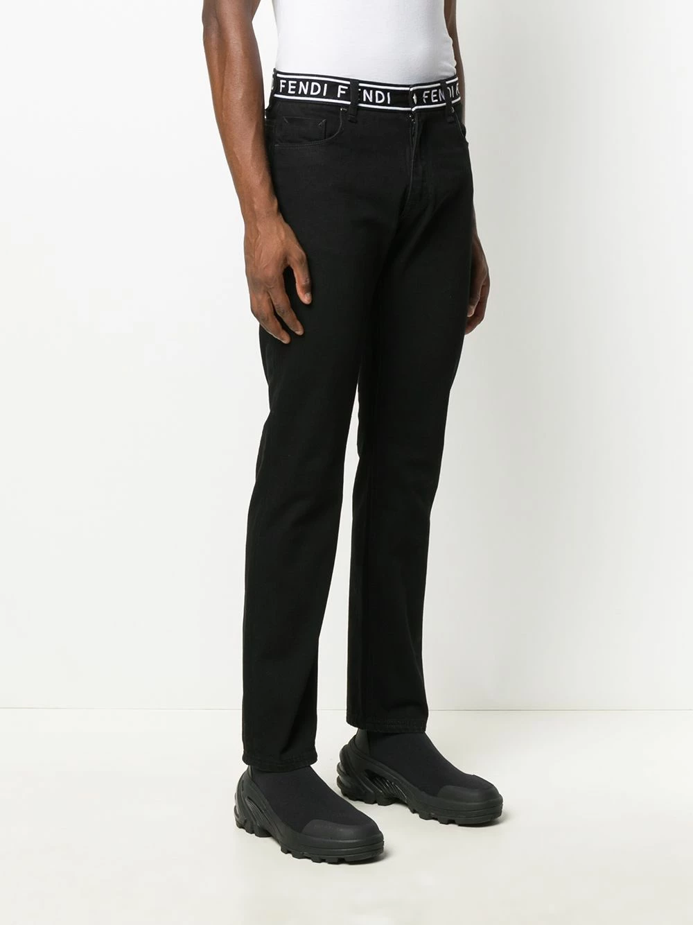 Cheapest π Fendi Embroidered detail slim fit π jeans slim-fit π jeans of men π€© 5 Fendi embroidered detail slim-fit jeans