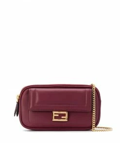 Fendi baguette logo plaque mini bag