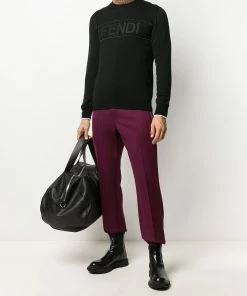 Fendi logo print knitted sweatshirt